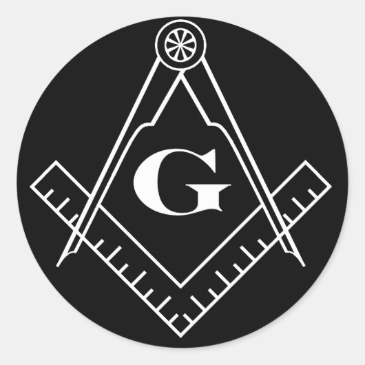 Vierkant en Kompas Hoge Res2whitecropped Ronde Sticker (Voorkant)