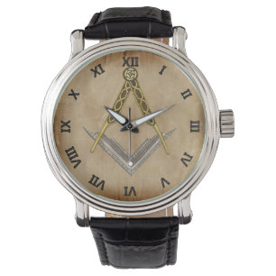 Vierkant en kompas met alles in het oog horloge
