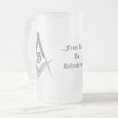 Vierkant en kompas met alles in het oog matglas bierpul (Voorkant links)