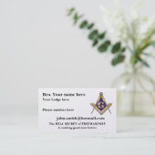 Vierkant en kompassen personaliseren visitekaartje (Staand voorkant)