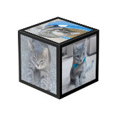 Vierkant fotoblok Aangepaste desk-accessoire Kubus (Achter hoekig)