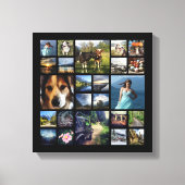 Vierkant Fotocollage Raster met Uw Afbeeldingen Canvas Afdruk (Voorkant)