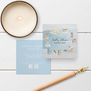 Vierkant gebak Waterverf Vierkante Visitekaartje