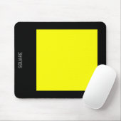 Vierkant - Geel op zwart Muismat (Met muis)