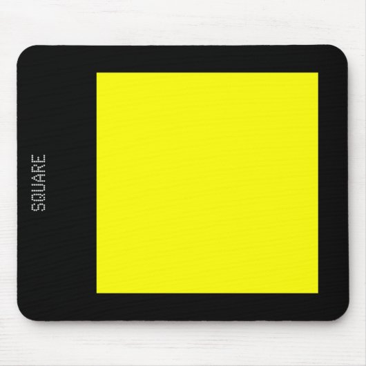 Vierkant - Geel op zwart Muismat (Voorkant)