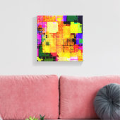 Vierkant geometrisch Multicoliseerd Abstract Canvas Afdruk (Insitu (Woonkamer))