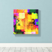 Vierkant geometrisch Multicoliseerd Abstract Canvas Afdruk (Insitu (Houten vloer))