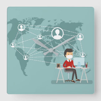 -Vierkant (groot) Vierkante Klok