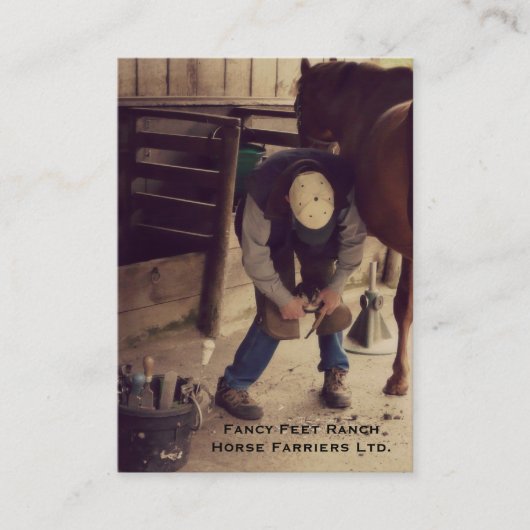 Vierkant - Hoefijzer Horse Hoof Services. Visitekaartje (Voorkant)