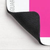 Vierkant - Hot Pink en White Muismat (Hoek)