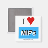 Vierkant ik hou van MIPs magnet mipdatabase logo Magneet (Voorkant / Achterkant)