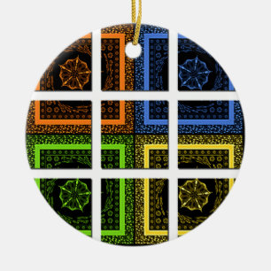 Vierkant in een doos keramisch ornament