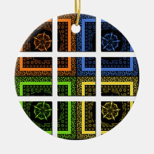 Vierkant in een doos keramisch ornament (Voorkant)