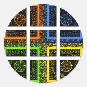 Vierkant in een doos ronde sticker