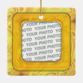 Vierkant in vierkant Lijst gekleurd IV + uw foto Keramisch Ornament (Achterkant)