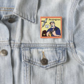 vierkant jazzbanjorex-knop vierkante button 5,1 cm (In situ)