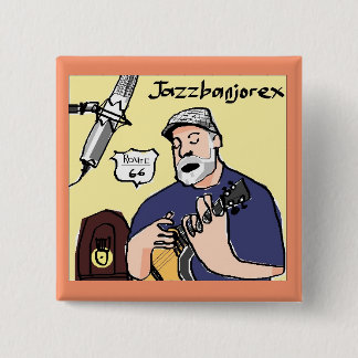 vierkant jazzbanjorex-knop vierkante button 5,1 cm