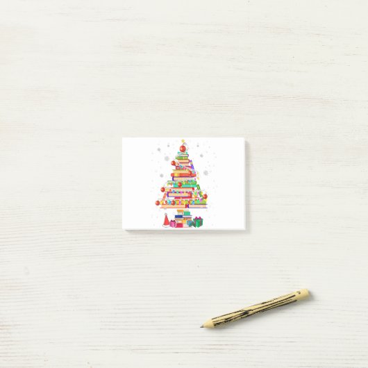 Vierkant kerstbibliotheek post-it® notes (Op bureau)