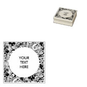 Vierkant Lijst Flower Power I + uw ideeën Rubberstempel (Gestempeld)