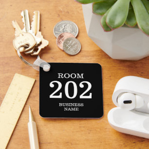 Vierkant metalen hotelsleutelhanger met nummers sleutelhanger