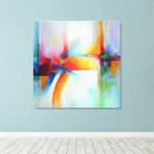Vierkant Moderne Abstracte Kunst Elegant Acrly sch Canvas Afdruk (Insitu (Houten vloer))