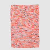 Vierkant mozaïekeffect in perzik- en zalmkleur golfhanddoek (Voorkant)