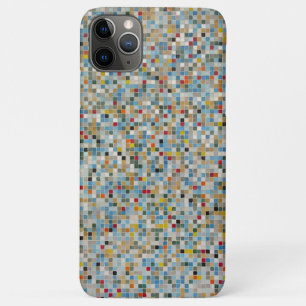 Vierkant mozaïekpatroon met meerdere kleuren en te iPhone 11 pro max hoesje