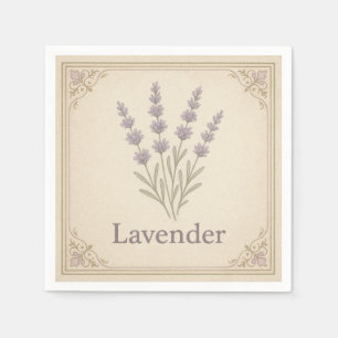 Vierkant ontwerp (Lavendel, Retro stijl) Servet