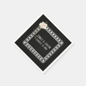 Vierkant op zwart leder servet (Hoek)