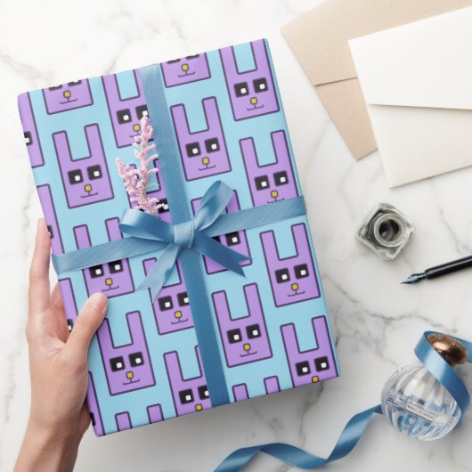 Vierkant paashaas inpakpapier (Geschenken)