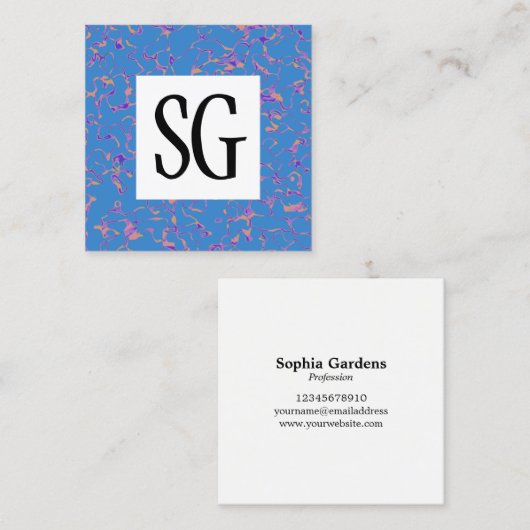 Vierkant paneel - Initialen - 080716(1) Vierkante Visitekaartje (Voorkant / Achterkant)