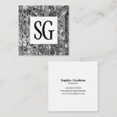 Vierkant paneel - Initialen - 161116(03) Vierkante Visitekaartje (Voorkant / Achterkant)