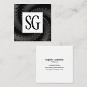 Vierkant paneel - Initialen - Fractal Vortex 02 Vierkante Visitekaartje (Voorkant / Achterkant)