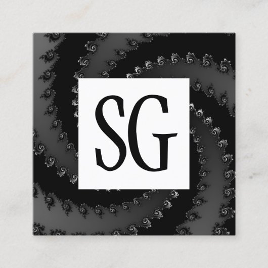 Vierkant paneel - Initialen - Fractal Vortex 02 Vierkante Visitekaartje (Voorkant)