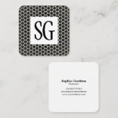 Vierkant paneel - Initialen - Honeycomb Warm Vierkante Visitekaartje (Voorkant / Achterkant)