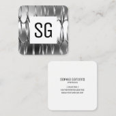 Vierkant paneel - Initialen - Overlappende Springs Vierkante Visitekaartje (Voorkant / Achterkant)