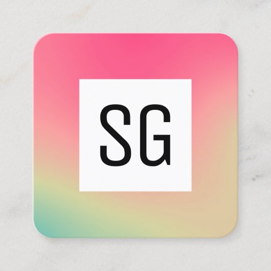 Vierkant paneel - Initialen - Verloopvierkant B Vierkante Visitekaartje (Voorkant)