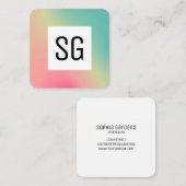 Vierkant paneel - Initialen - Verloopvierkant B Vierkante Visitekaartje (Voorkant / Achterkant)