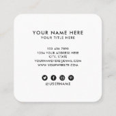Vierkant professioneel wit voeg uw aangepaste logo vierkante visitekaartje (Achterkant)