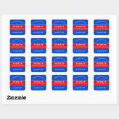 Vierkant Rood en Blauw Afstuderen Vierkante Sticker (Vel)