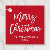 Vierkant Rood met de moderne kerstster voor pensee Bedankjes Labels (Voorkant)