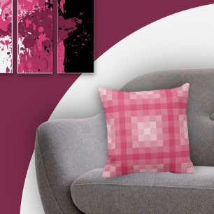 vierkant roze pixel gevlekt kussen