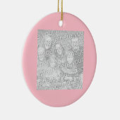 Vierkant roze rand foto keramisch ornament (Rechts)