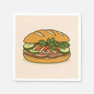 Vierkant servetontwerp – Bánh Mì Việt Nam Servet