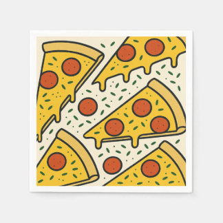 Vierkant servetontwerp voor New York-stijl pizza Servet