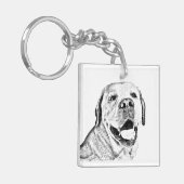 Vierkant Sleutelhanger - Labrador Retriever (Voorkant Links)