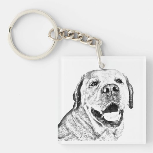 Vierkant Sleutelhanger - Labrador Retriever (Voorkant)
