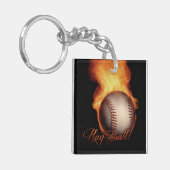 Vierkant Sleutelhanger van de Baseball Pattern-lov (Voorkant Links)