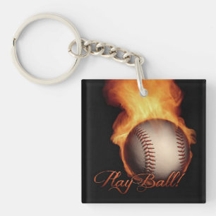 Vierkant Sleutelhanger van de Baseball Pattern-lov