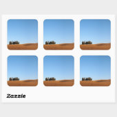 Vierkant Toscaans landschap met cipressen sticker (Vel)